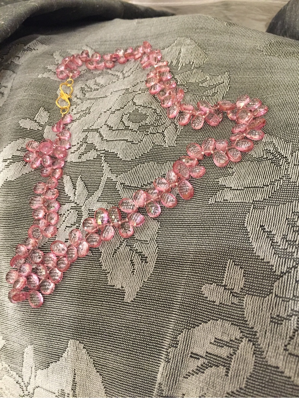 Pink Crystal Bead Statement Necklace - Women's Jewelry